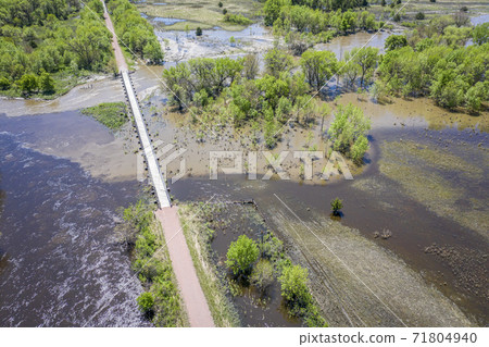 Cowboy Trail in Nebraska aerial view Cowboy Trail in Nebraska aerial view 71804940