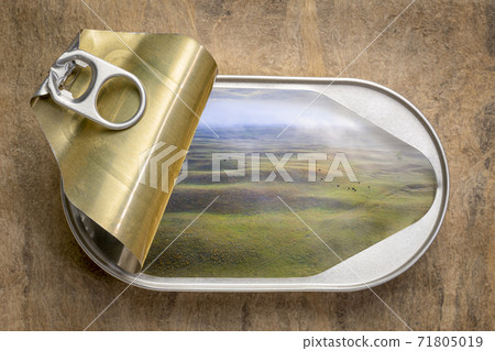 fresh landscape in open tin can fresh landscape in open tin can 71805019