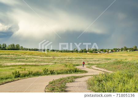 regional bike trail in Colorado foothills regional bike trail in Colorado foothills 71805136
