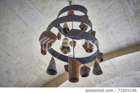 Old decorative chandelier made from animal bells Old decorative chandelier made from animal bells 71805246