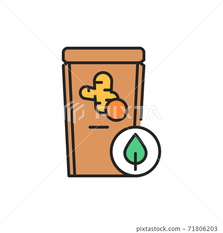 Turmeric Use Pictogram Organic turmeric color line icon. Pictogram for... - Stock Illustration ...