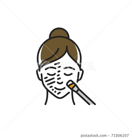Peeling face color line icon. Pictogram for web page, mobile app, promo. Peeling face color line icon. Pictogram for web page, mobile app, promo. 71806207