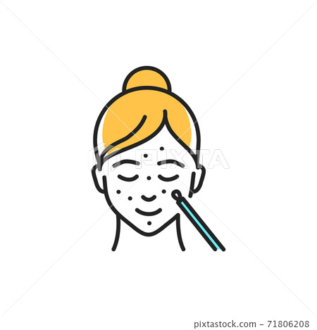 Mechanical face cleaning color line icon. Pictogram for web page, mobile app, promo. Mechanical face cleaning color line icon. Pictogram for web page, mobile app, promo. 71806208