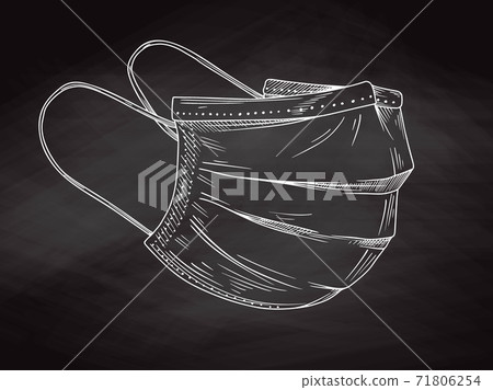 Surgical, Medical Face Mask that protects airborne diseases, viruses. Coronavirus. Defence from air pollution. Vector illustration 71806254