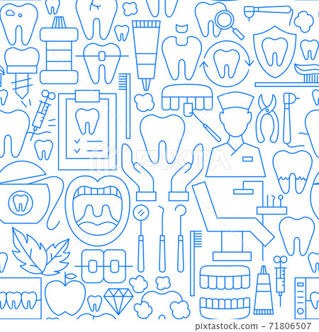 Dentist Line Seamless Pattern - Stock Illustration [71806507] - PIXTA