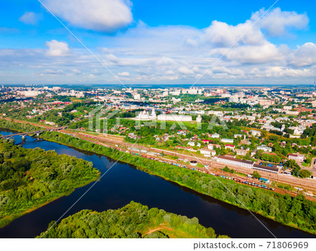 Vladimir city aerial panoramic view, Russia 71806969