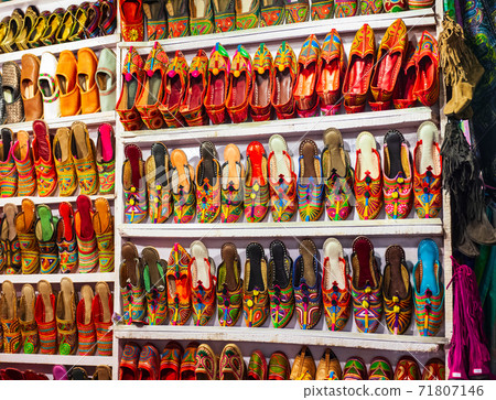 Ethnic indian shoes at Goa night market Ethnic indian shoes at Goa night market 71807146