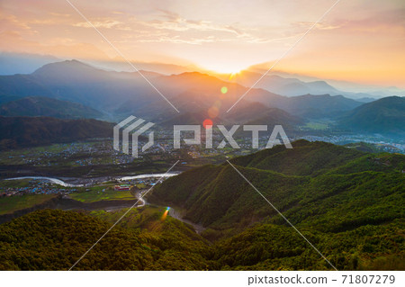 Himalaya hills aerial panoramic view, Pokhara 71807279