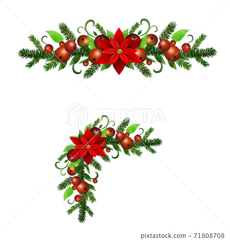 Christmas Holly brunches decoration vector Christmas Holly brunches decoration vector 71808708