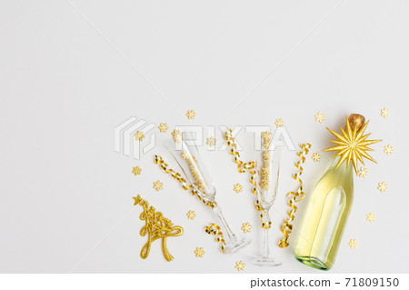 Festive white background with gold decoration Festive white background with gold decoration 71809150