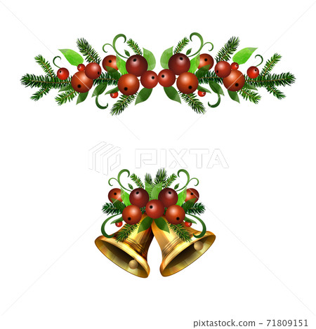 Christmas Holly brunches decoration vector 71809151