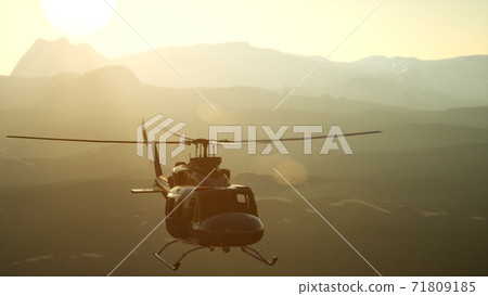 8K Slow Motion United States military helicopter in Vietnam 71809185