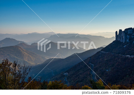 French countryside. Col de Rousset. View of the heights of the Vercors, France 71809376