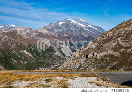 Le fornet mountains near Val dIsere, France - captured from Col de lIseran road 71809396
