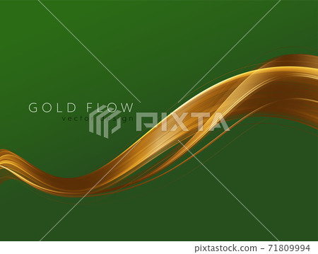 Abstract shiny color gold wave design element 71809994
