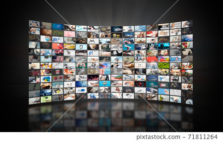Television streaming, multimedia wall concept 71811264