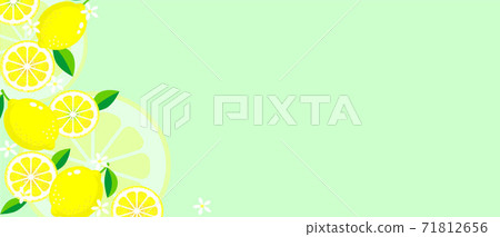 Illustration of lemon and sliced lemon (with copy space) Illustration of lemon and sliced lemon (with copy space) 71812656