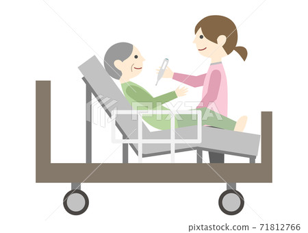 Bed elderly man body temperature measurement Bed elderly man body temperature measurement 71812766