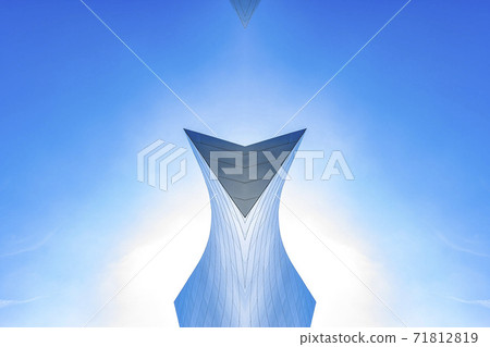 An angular shape made with metallic building An angular shape made with metallic building 71812819