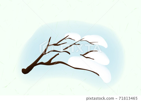 在樹枝上下雪(寒冷中問候明信片的插圖) 在樹枝上下雪(寒冷中問候明信片的插圖) 71813465