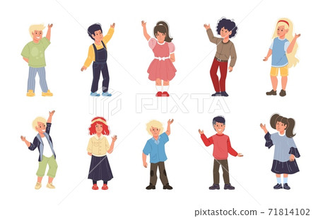 Flat cartoon characters set vector illustration concept 71814102