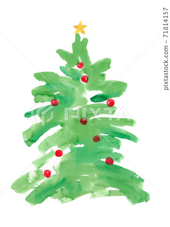 聖誕節水彩聖誕樹 71814157