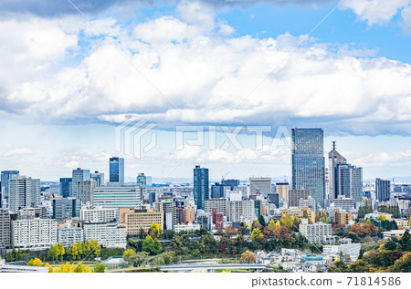 A panoramic view of Sendai city in autumn A panoramic view of Sendai city in autumn 71814586