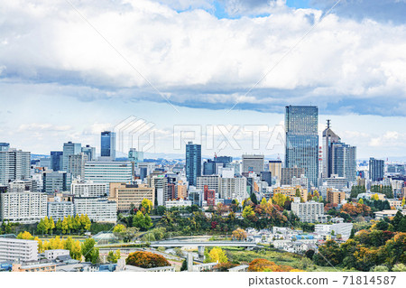 即將到來的秋天的仙台市全景 即將到來的秋天的仙台市全景 71814587