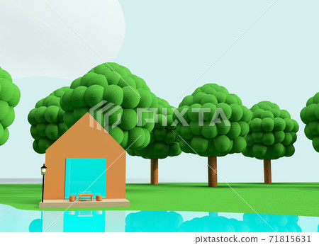 Clay animation background-like world: outdoor... - Stock Illustration  [71815631] - PIXTA