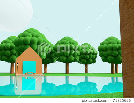 Clay animation background-like world: outdoor... - Stock Illustration  [71815636] - PIXTA