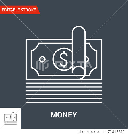 Money Icon. Thin Line Vector Illustration - Stock Illustration ...