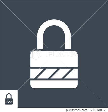 Padlock Vector Glyph Icon - Stock Illustration [71818037] - PIXTA