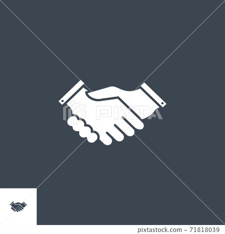Handshake related vector glyph icon 71818039