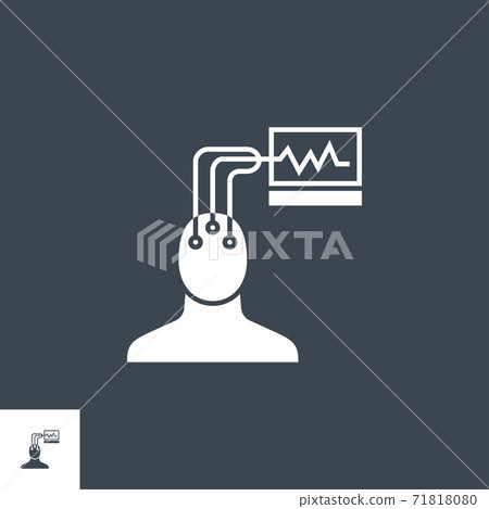 Electroencephalography related vector glyph icon. Electroencephalography related vector glyph icon. 71818080