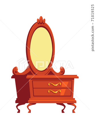 Retro chest of drawers, dressing table with mirror 71819325