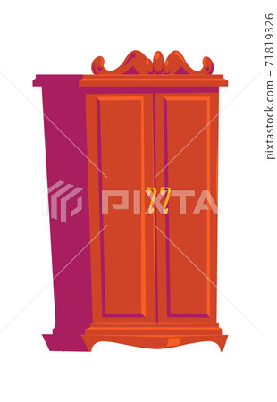 Retro wardrobe, wooden furniture, interior element Retro wardrobe, wooden furniture, interior element 71819326