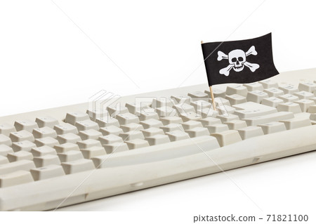 Pirate Flag and Computer Keyboard Pirate Flag and Computer Keyboard 71821100