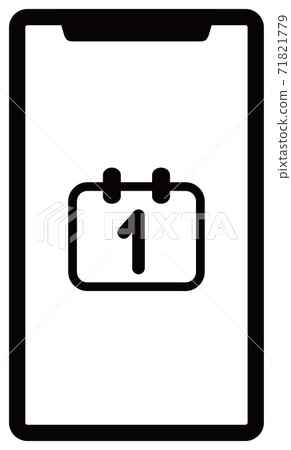 智能手機日曆圖標矢量插畫 71821779