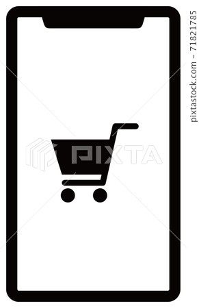 Vector illustration of smartphone shopping cart icon 71821785