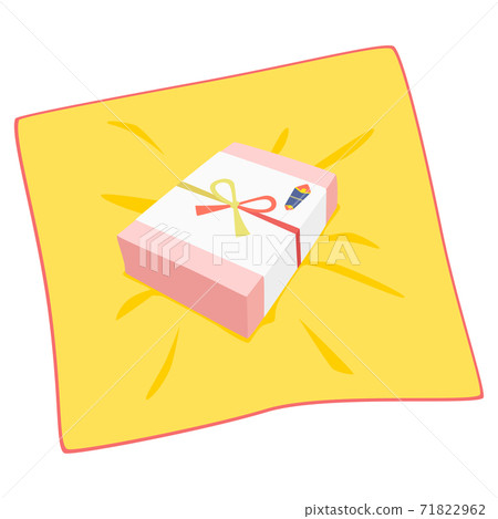 一件禮物的例證與劍的。將禮物包裝在浴缸中之前的禮物。 71822962