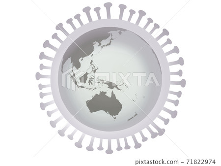 日冕病毒和地球的例證 71822974