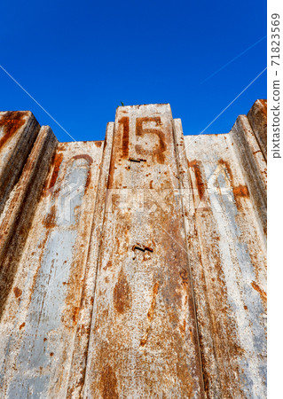Rusted uneven iron plate 71823569