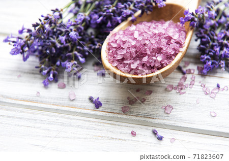 Natural organic SPA cosmetic with lavender. Natural organic SPA cosmetic with lavender. 71823607