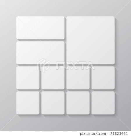 Vector template collage board eleven images, photo 71823631