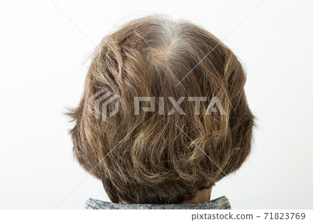 Senior hair hair care gray hair 71823769