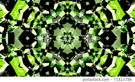 綠色和黑色和白色萬花筒[其他版本] 71823786