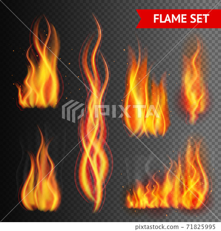 Fire on transparent background Fire on transparent background 71825995