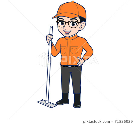 cleaning the floor, sweeping the floor, cleanup 71826029