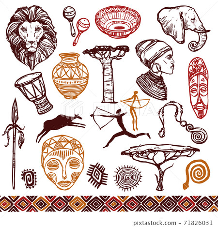 Africa Doodle Set 71826031