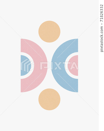 Modern Poster Art. Abstract Wall Art. Digital Interior Decoration Art with Grunge texture. 71826332
